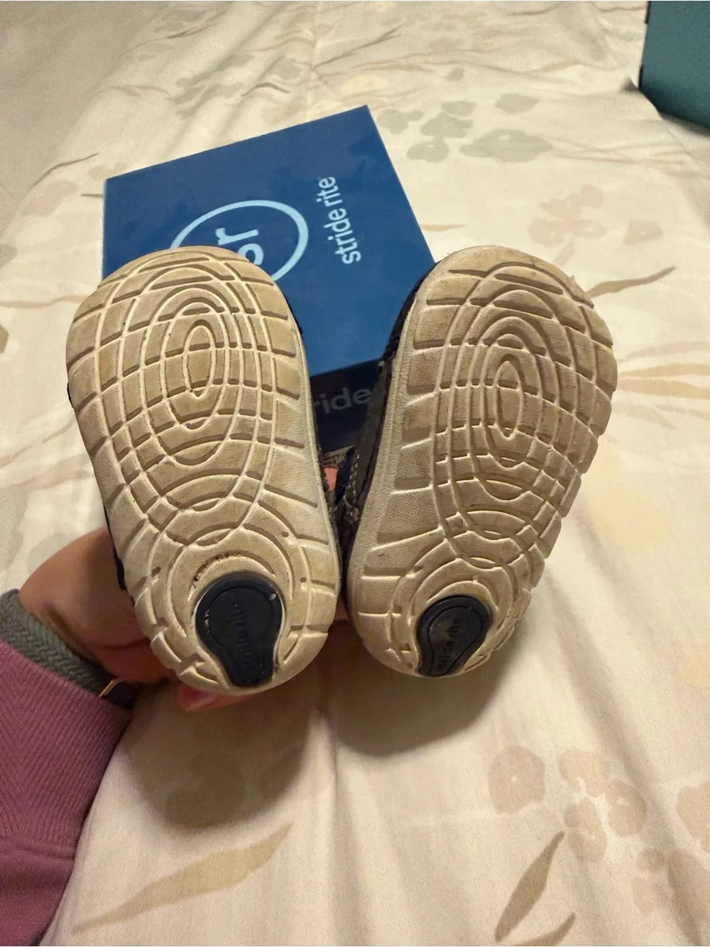 Stride Rite Navy and Gray Baby Walker Shoes